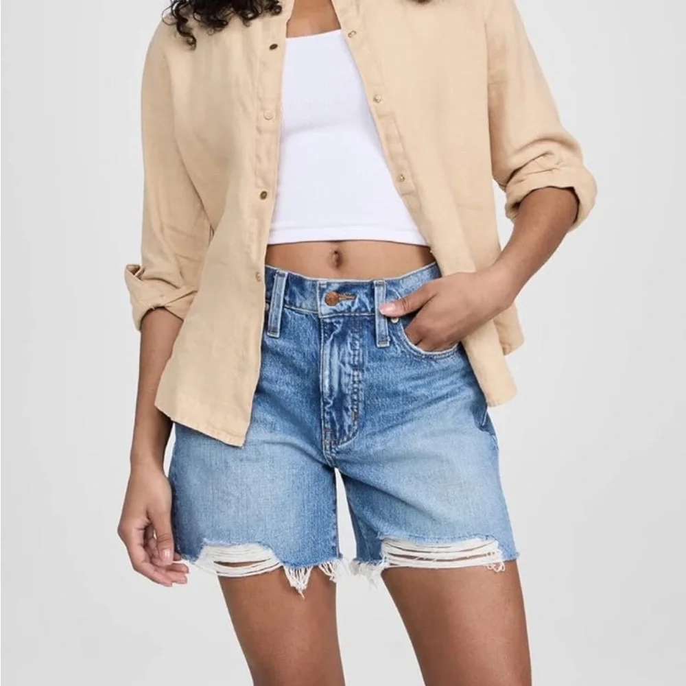 Madewell Light Blue Distressed Jean Shorts